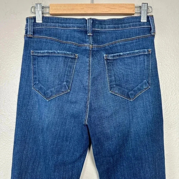 L'Agence Straight Leg Distressed Jeans Dark Wash Size 27 - Picture 7 of 8